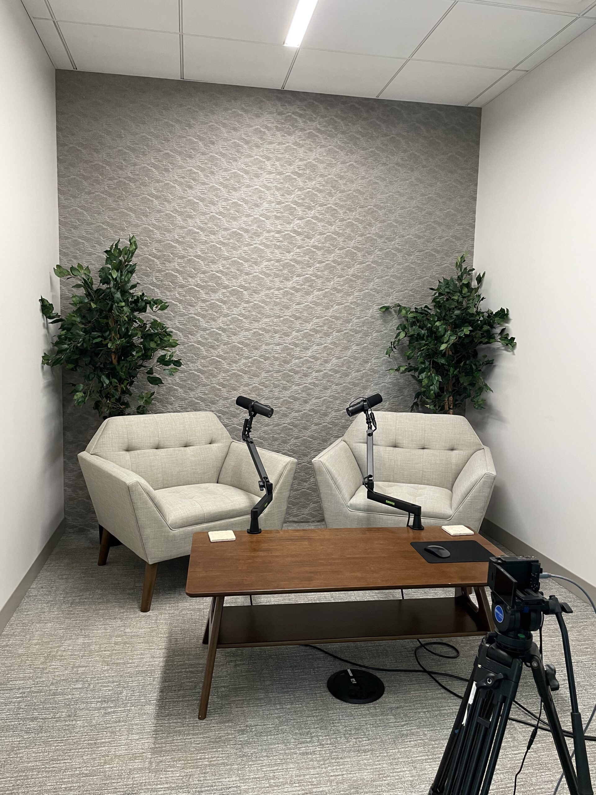 Podcast Studio within the injury law firm of Salvi, Schostok & Pritchard in Chicago, IL