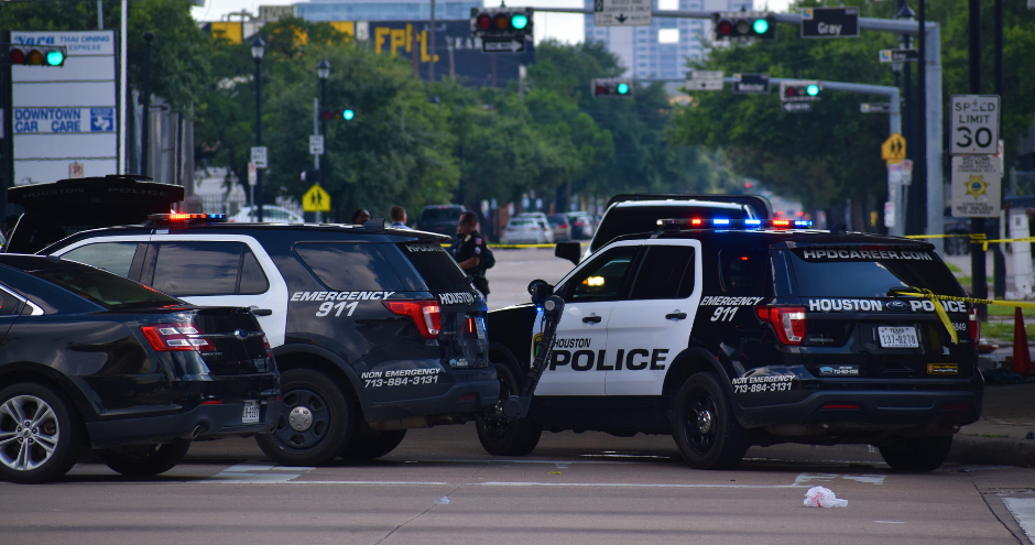 Police cars at an accident