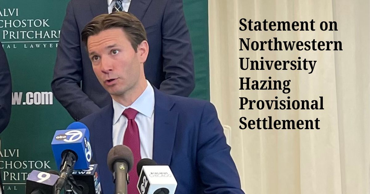 Patrick A. Salvi II speaks on Northwestern Hazing Lawsuit.