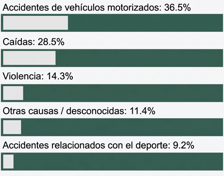 Porcentajes de la página sobre lesiones medulares